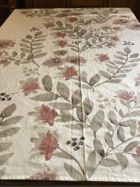 Threshold Floral Drapery Panel in Blush Pink and Taupe